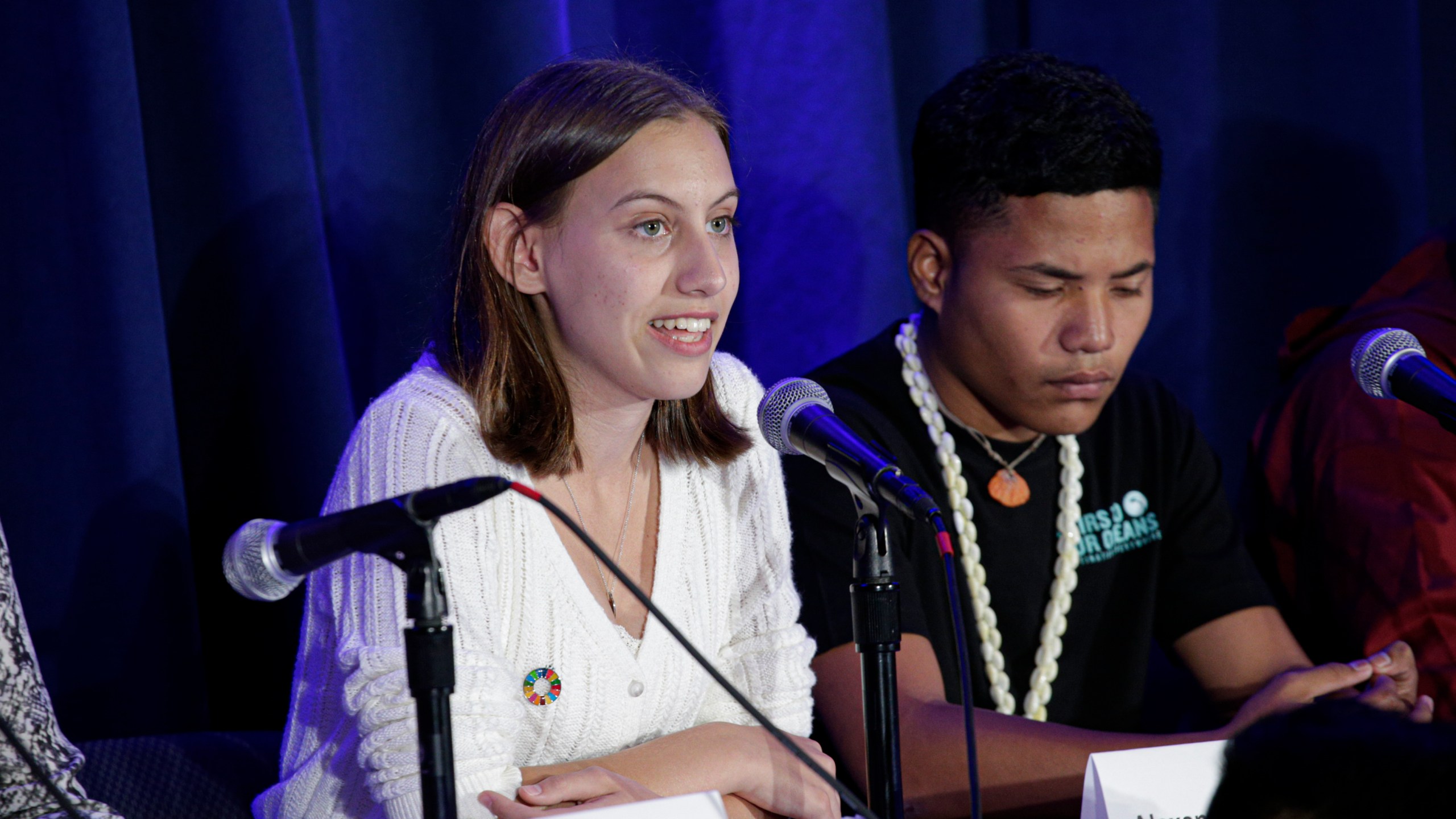 Activist Alexandria Villaseñor attends a press conference where 16 children from across the world present their official human rights complaint on the climate crisis to the United Nations Committee on the Rights of the Child in New York City on Sept. 23, 2019. (Credit: Kena Betancur / AFP / Getty Images)