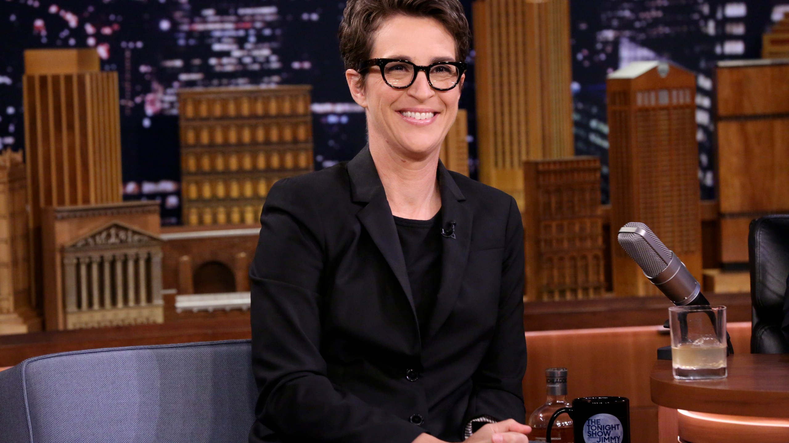 Rachel Maddow appears on the Tonight Show on Sept. 28, 2017. (Credit: Andrew Lipovsky/NBC/NBCU Photo Bank via Getty Images)