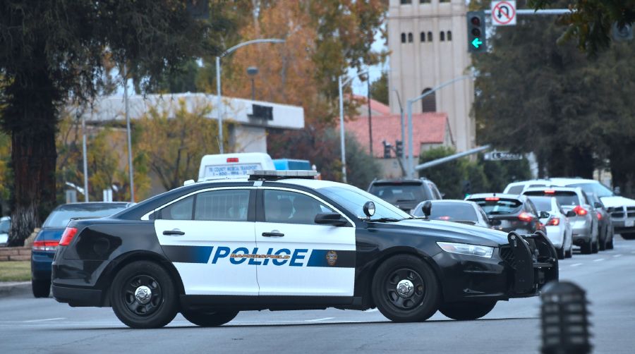 A Bakersfield police vehicle makes patrols on Nov.17, 2017 in Bakersfield, Kern County, California. (Credit: Frederic J. Brown/AFP/Getty Images)