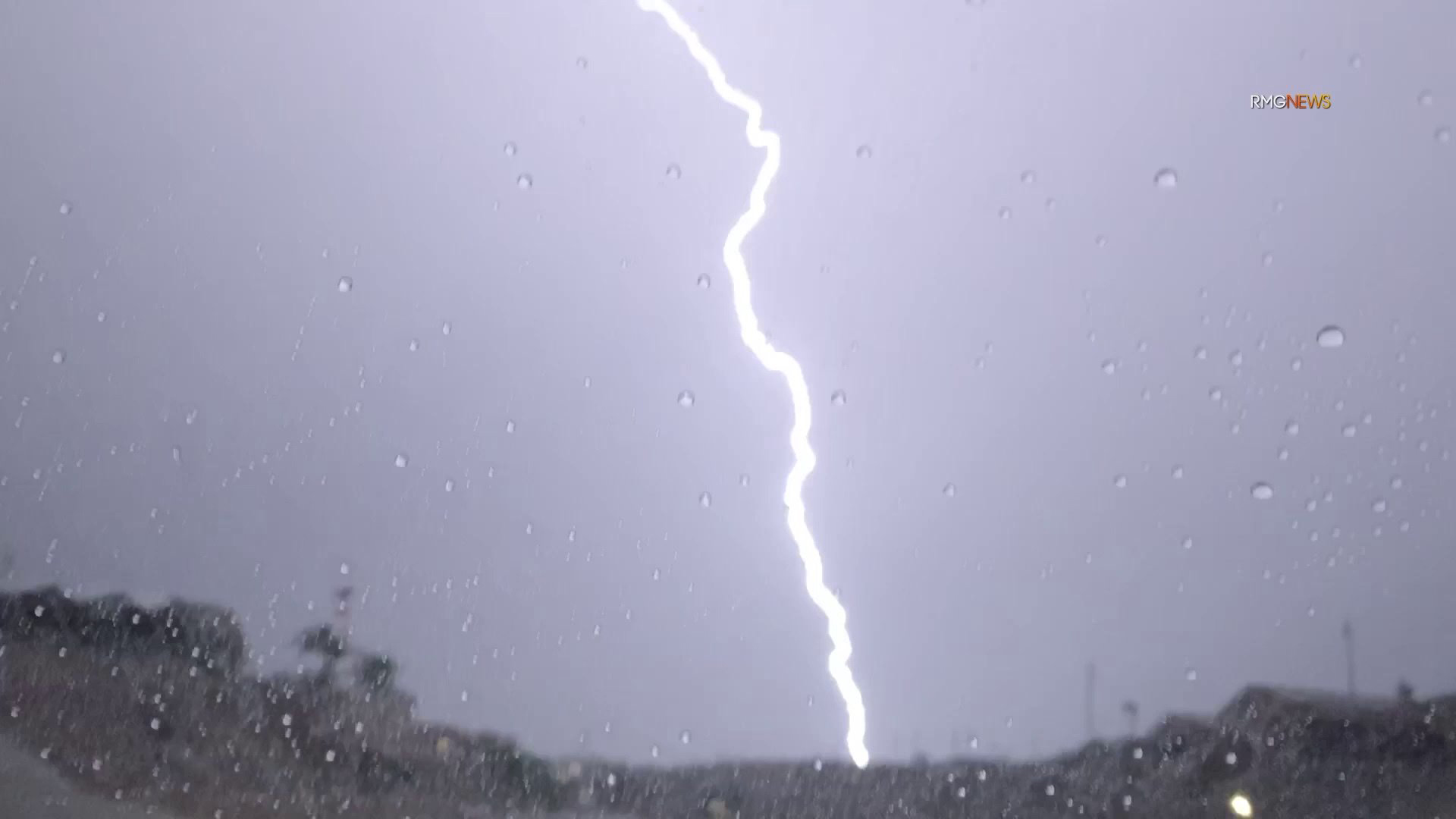 A bolt of lightning hits Riverside County on Sept. 2, 2019. (Credit: RMG News)