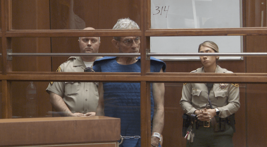 Ed Buck appears at his arraignment in L.A. County court in downtown L.A. on Sept. 19, 2019. (Credit: KTLA)