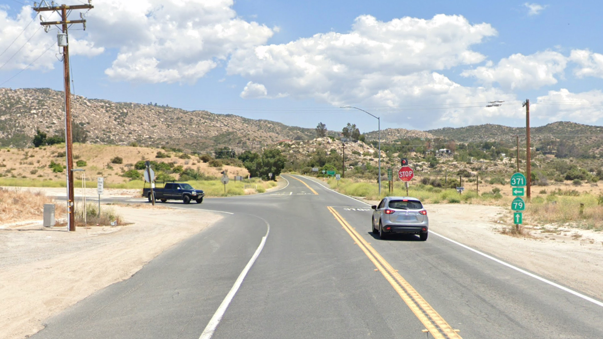 The 45000 block of Highway 79 in Aguanga, as viewed in a Google Street View image.