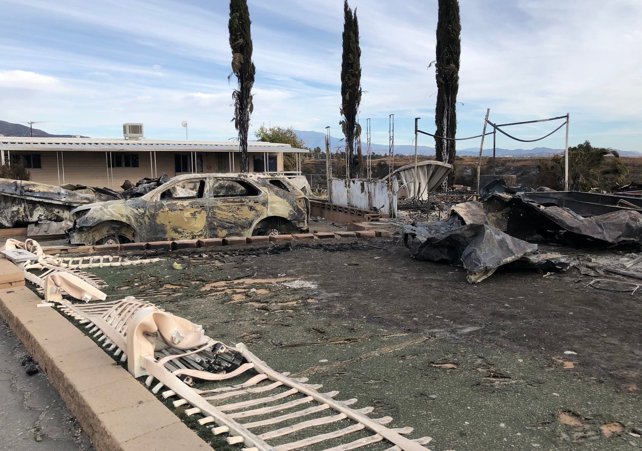 Destroyed property in Calimesa appears in the aftermath of the Sandalwood Fire in a photo released by the California Department of Insurance on Oct. 16, 2019.