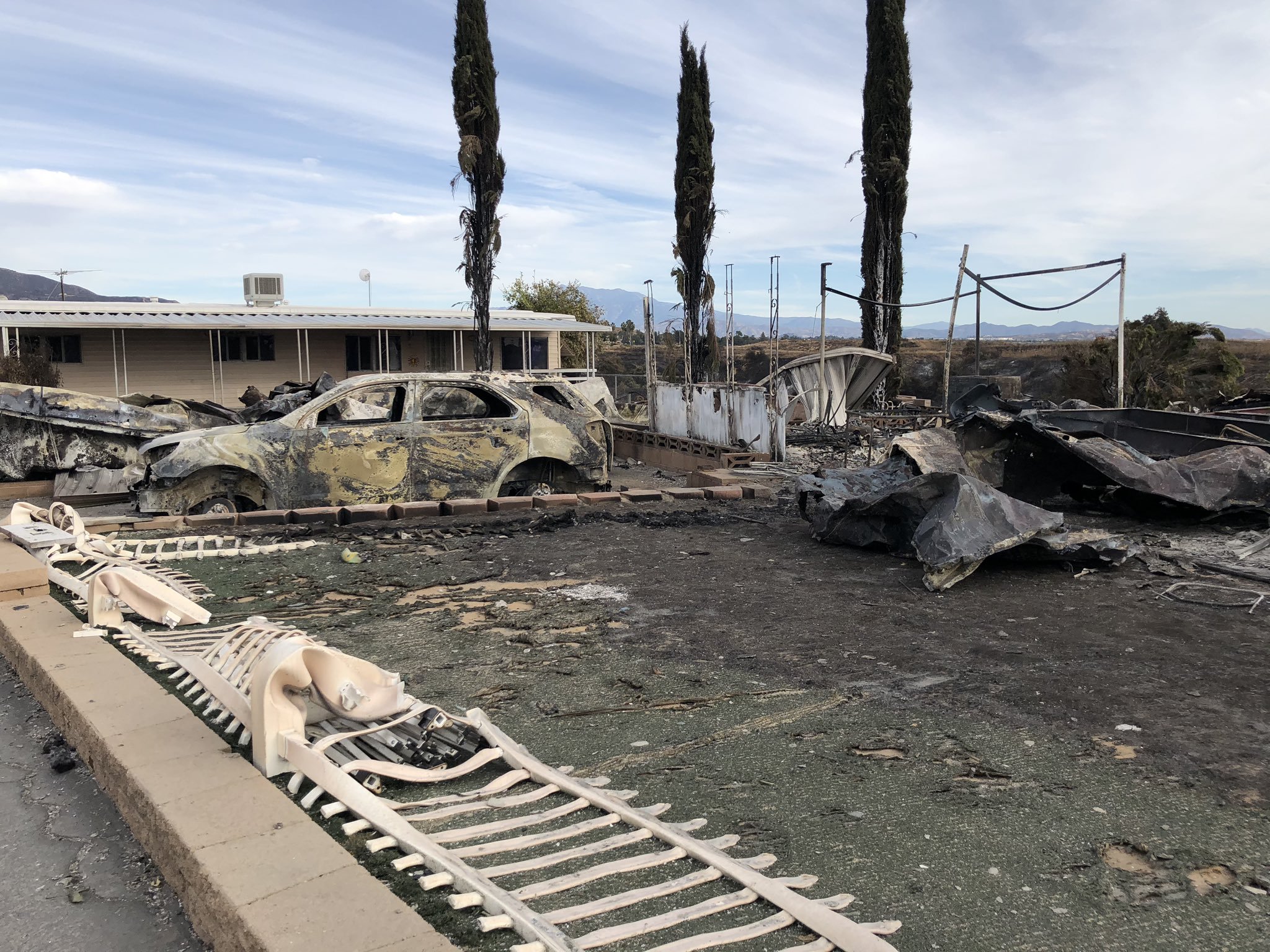 Destroyed property in Calimesa appears in the aftermath of the Sandalwood Fire in a photo released by the California Department of Insurance on Oct. 16, 2019.