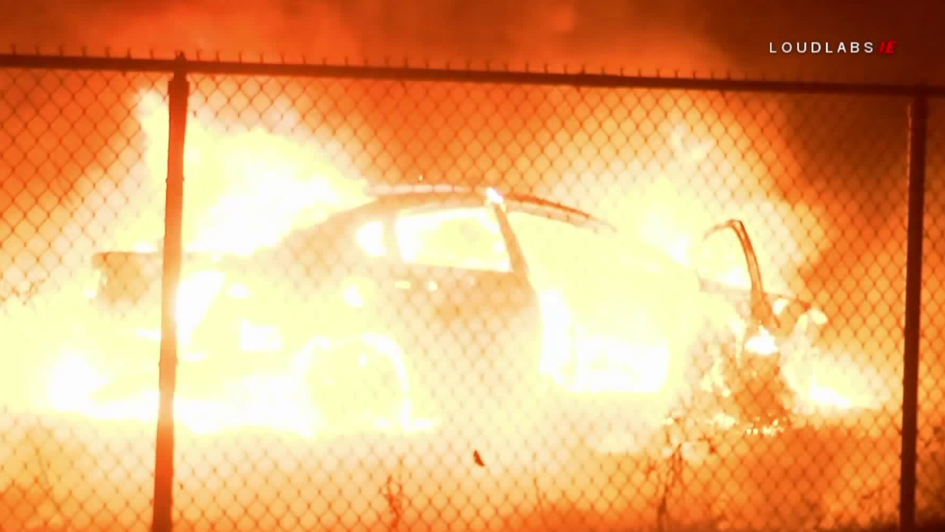 A car believed to have sparked the 46 Fire is seen on Oct. 31, 2019. (Credit: Loudlabs)