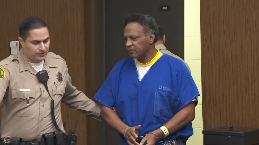 Terry Terrell Gillard is escorted into court on Oct. 1, 2019. (Credit: KTLA)