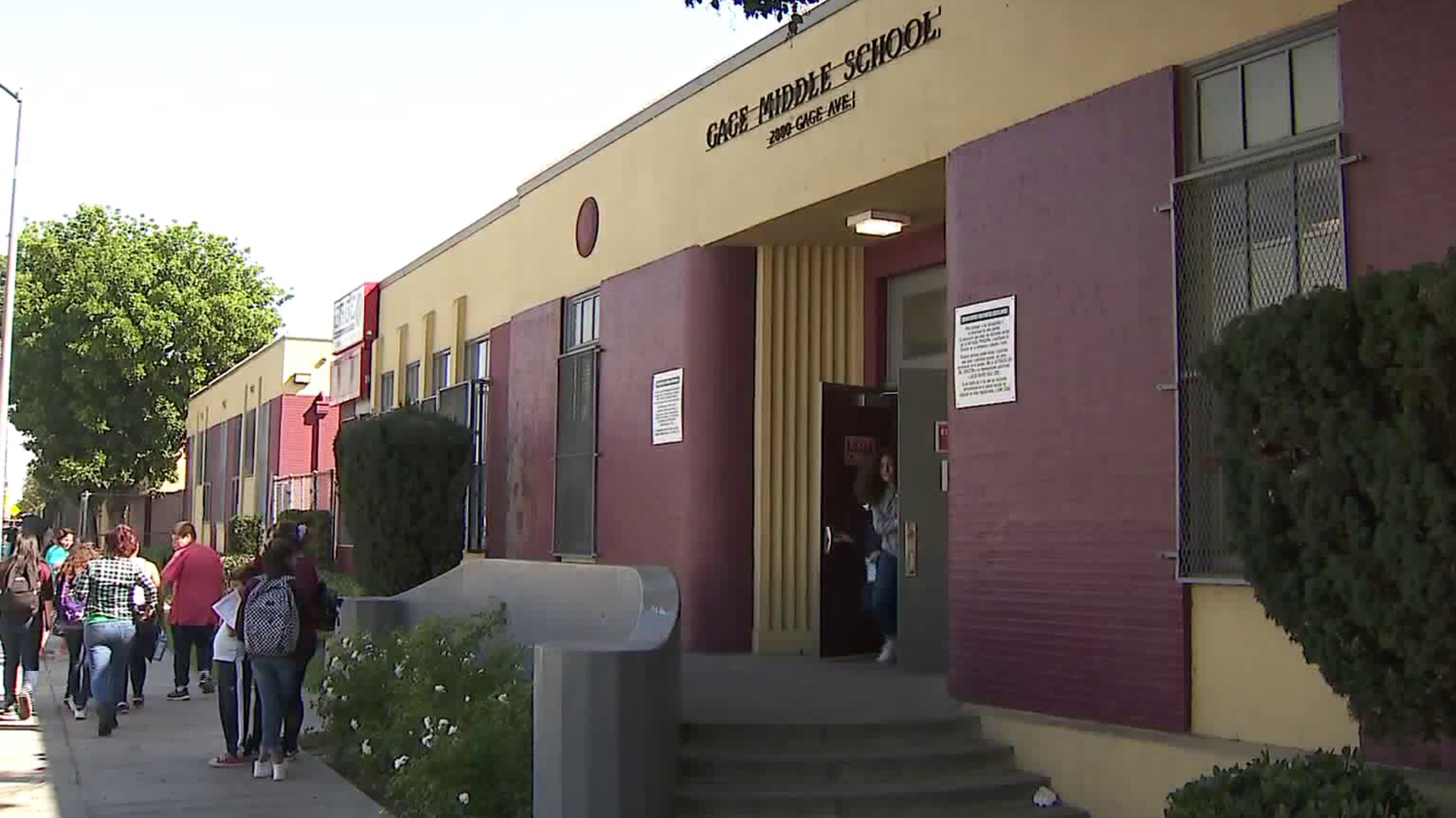 Henry T. Gage Middle School in Huntington Park is seen in a Google Maps Street View image.