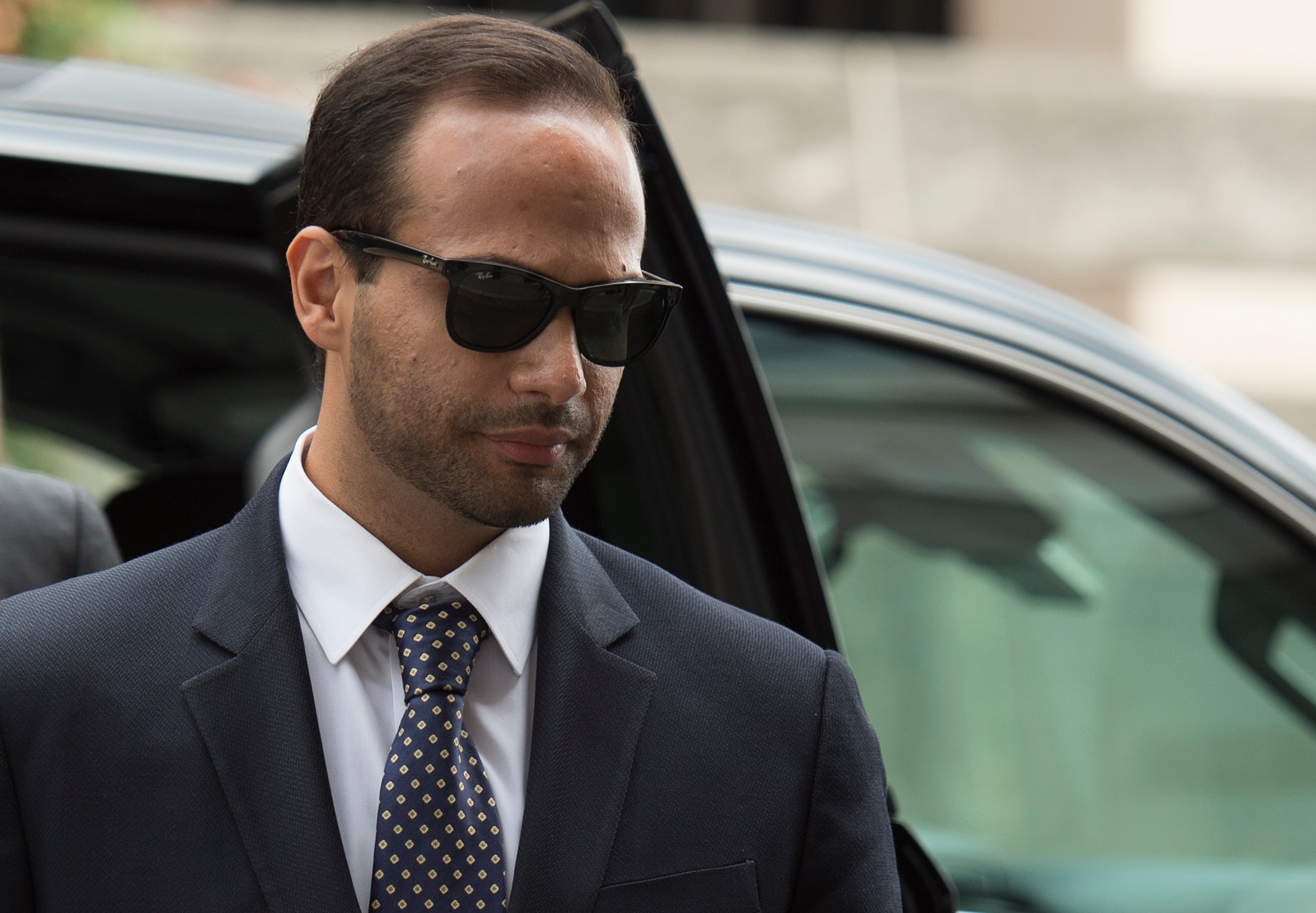 George Papadopoulos arrives at US District Court for his sentencing in Washington, D.C. on Sept. 7, 2018. (Credit: Andrew Caballero Reynolds/AFP/Getty Images)