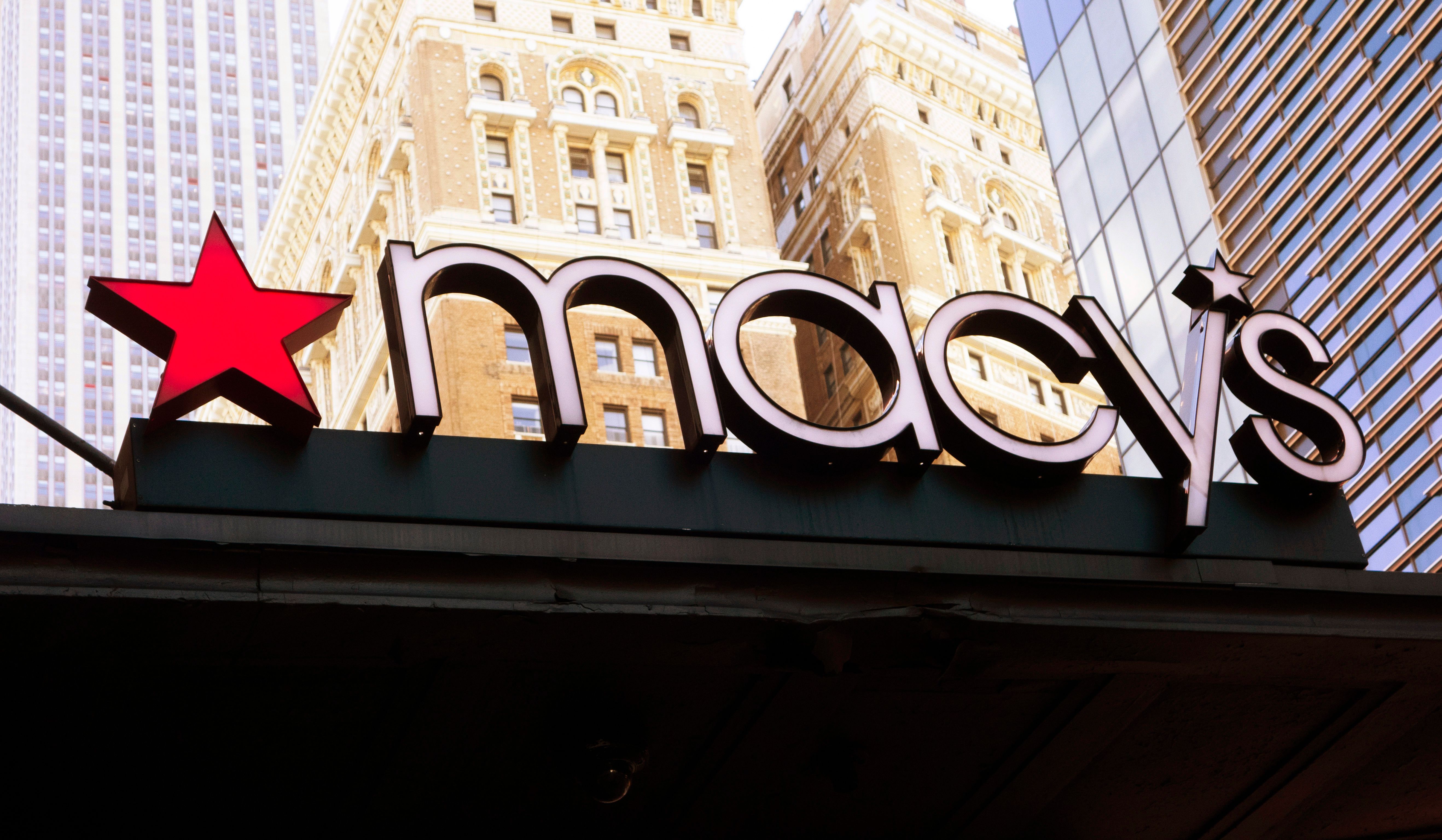 A store sign hangs on the Macy's store at Manhattan's Herald Square on Jan.11, 2019, in New York. (Credit: Don Emmert/AFP/Getty Images)