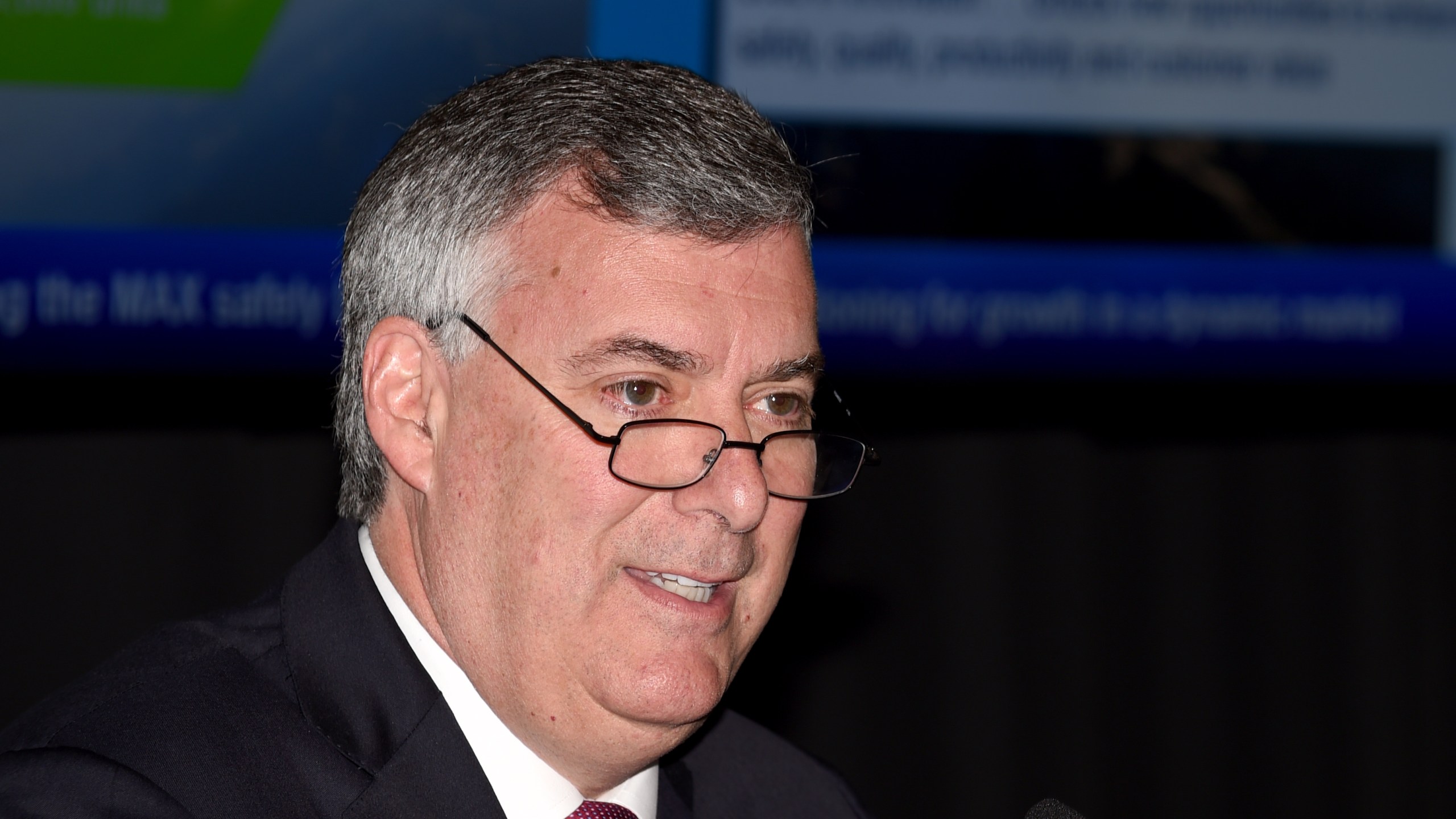 Boeing Commercial Airplanes division President and CEO Kevin McAllister addresses a "Boeing Business Update" press conference on the first day of the International Paris Air Show on June 17, 2019, at Le Bourget Airport, near Paris. (Credit: ERIC PIERMONT/AFP/Getty Images)