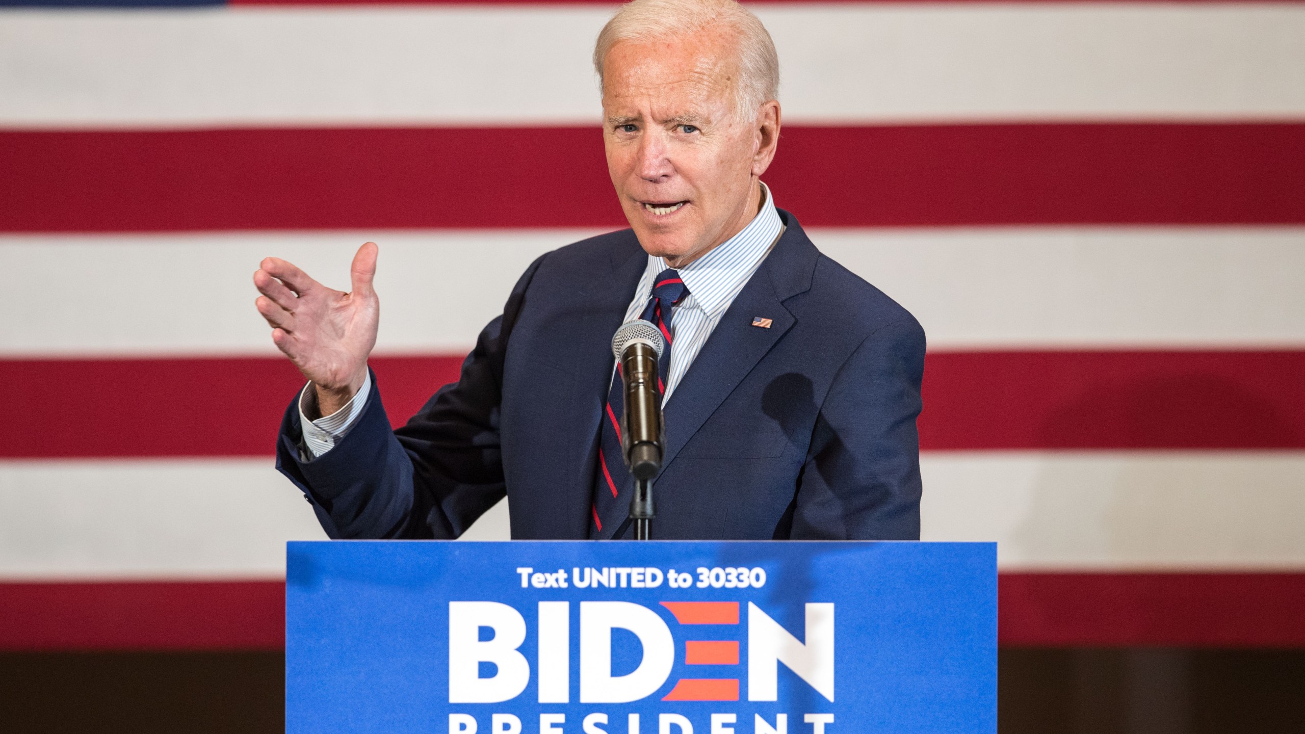 Democratic presidential candidate, former Vice President Joe Biden, speaks during a campaign event on Oct. 9, 2019, in Manchester, New Hamp. (Credit: Scott Eisen/Getty Images)