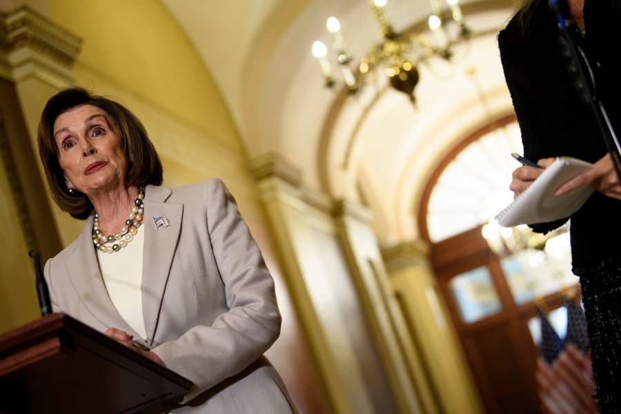 U.S. Speaker of the House Nancy Pelosi speaks before a meeting on Capitol Hill on Oct. 17, 2019, in Washington, D.C. (Credit: BRENDAN SMIALOWSKI/AFP via Getty Images)