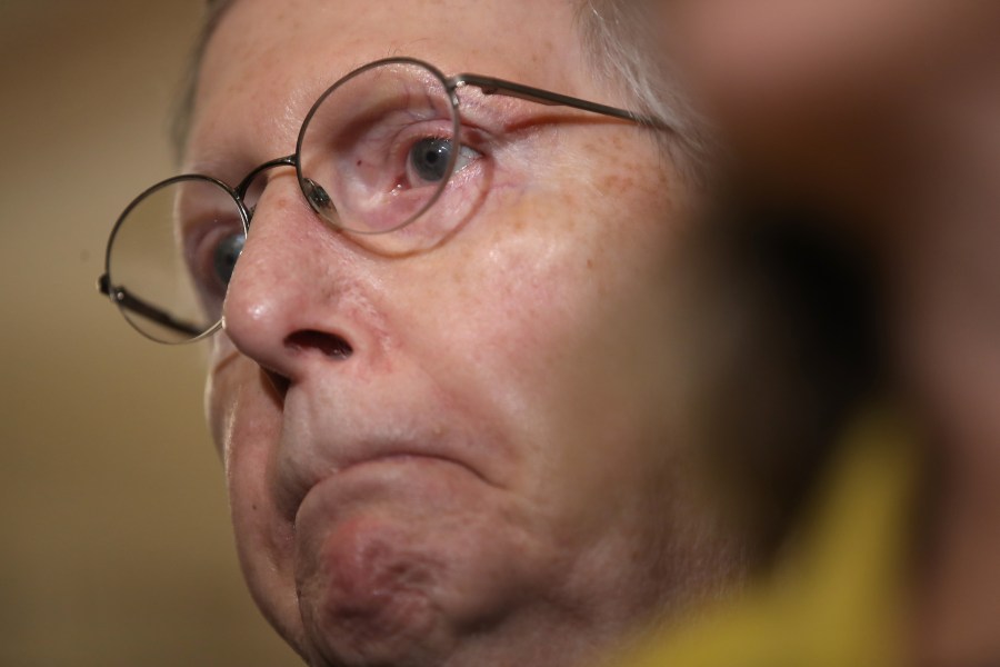 Senate Majority Leader Mitch McConnell (R-KY) attends a press conference where he was asked questions on the potential of impeachment proceedings against U.S. President Donald Trump on Sept. 24, 2019 in Washington, D.C. (Credit: Win McNamee/Getty Images)