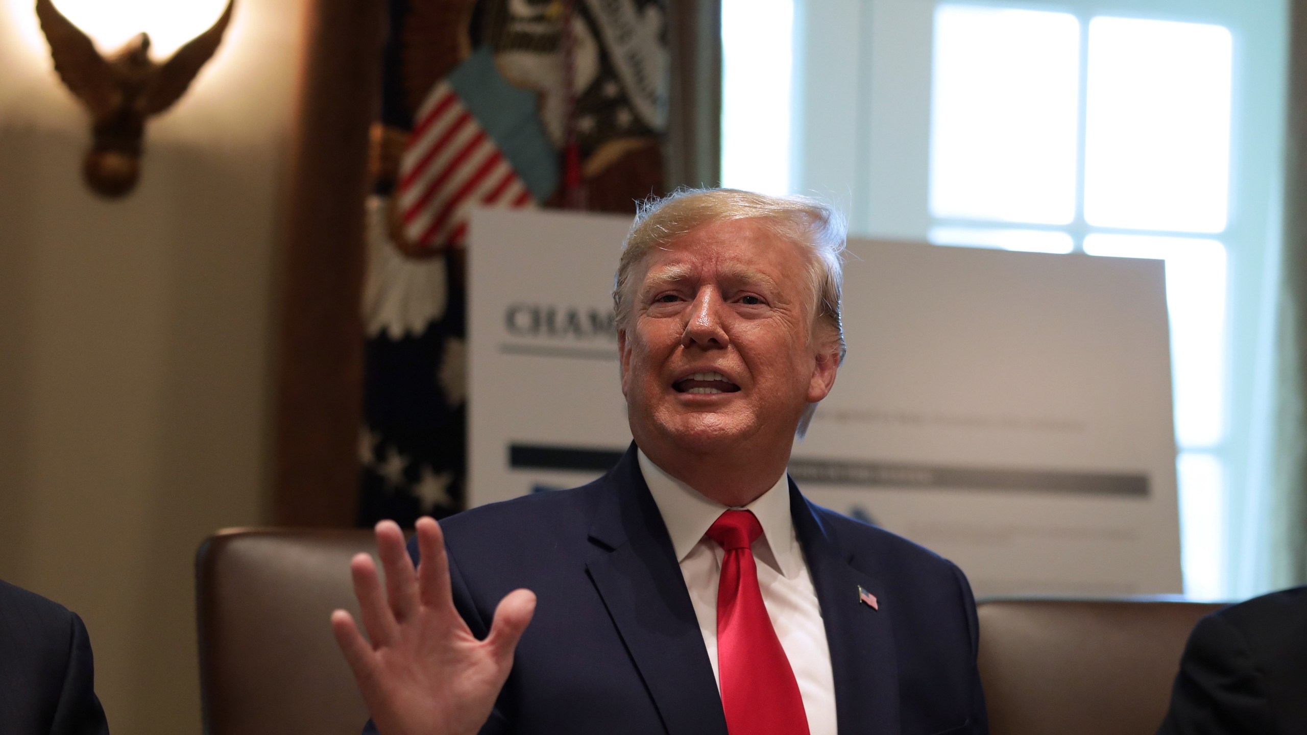 President Donald Trump speaks during a cabinet meeting in the Cabinet Room of the White House Oct. 21, 2019, in Washington, D.C. (Credit: Alex Wong/Getty Images)