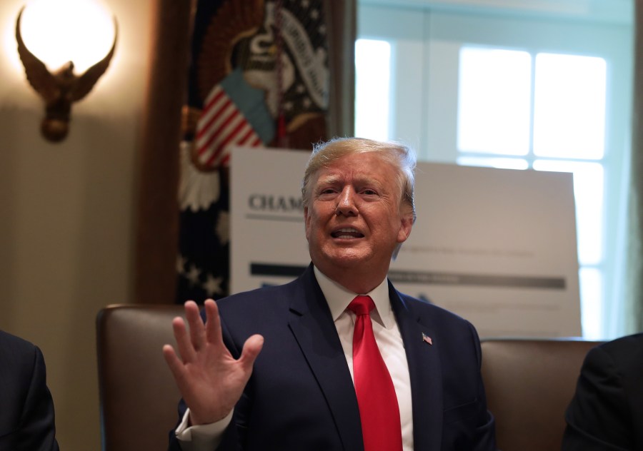 President Donald Trump speaks during a cabinet meeting in the Cabinet Room of the White House Oct. 21, 2019, in Washington, D.C. (Credit: Alex Wong/Getty Images)