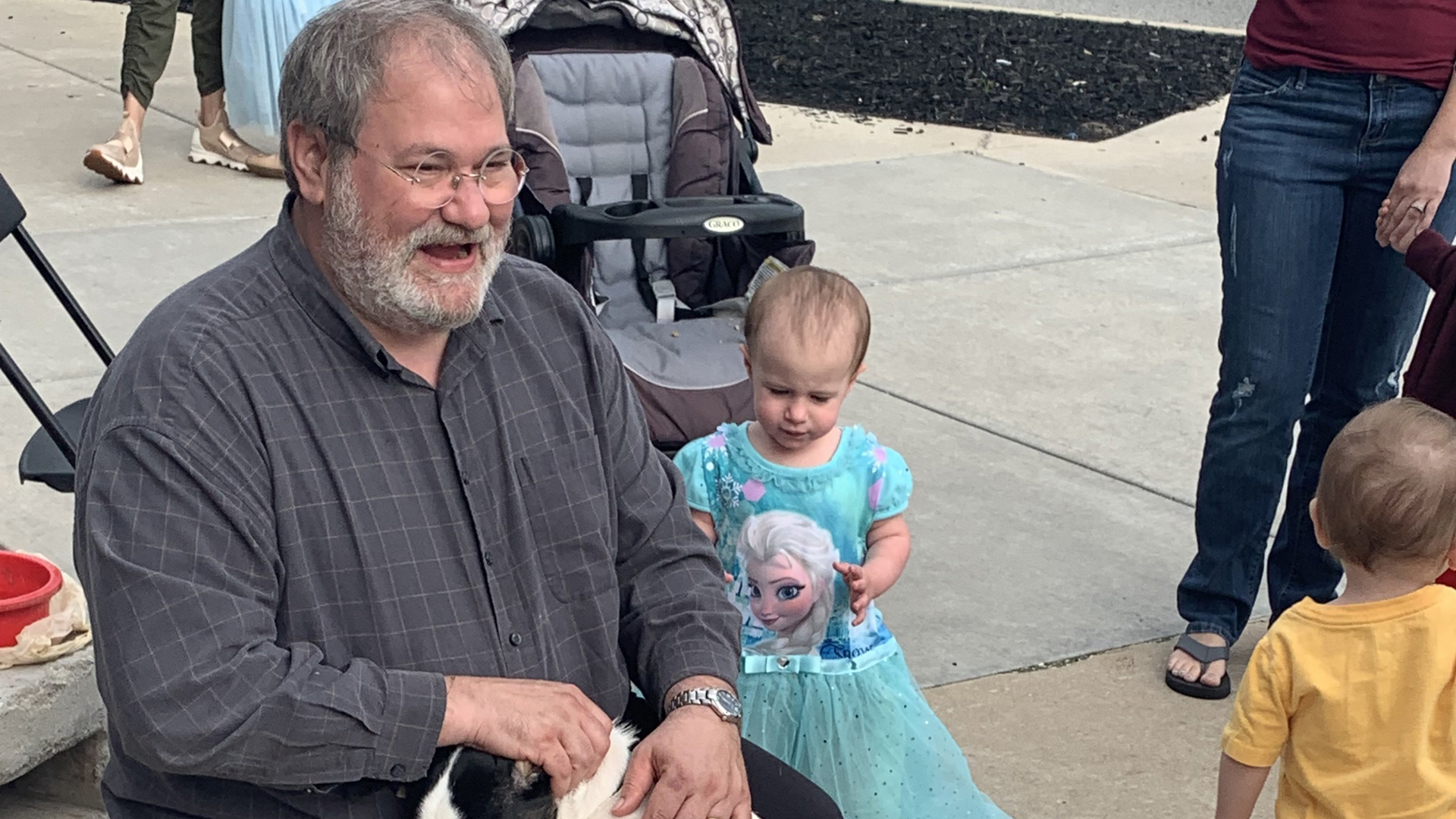 Sal Anello and his granddaughter Chloe are seen in a photo released by the Wiegand Family and distributed by CNN.