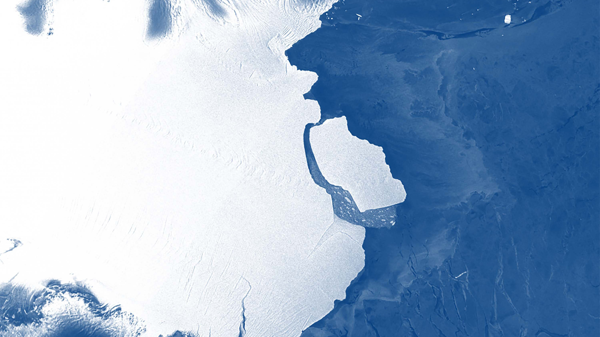 Iceberg D-28 is seen in an image from ESA Sentinel-1A via Australia Antarctic Division