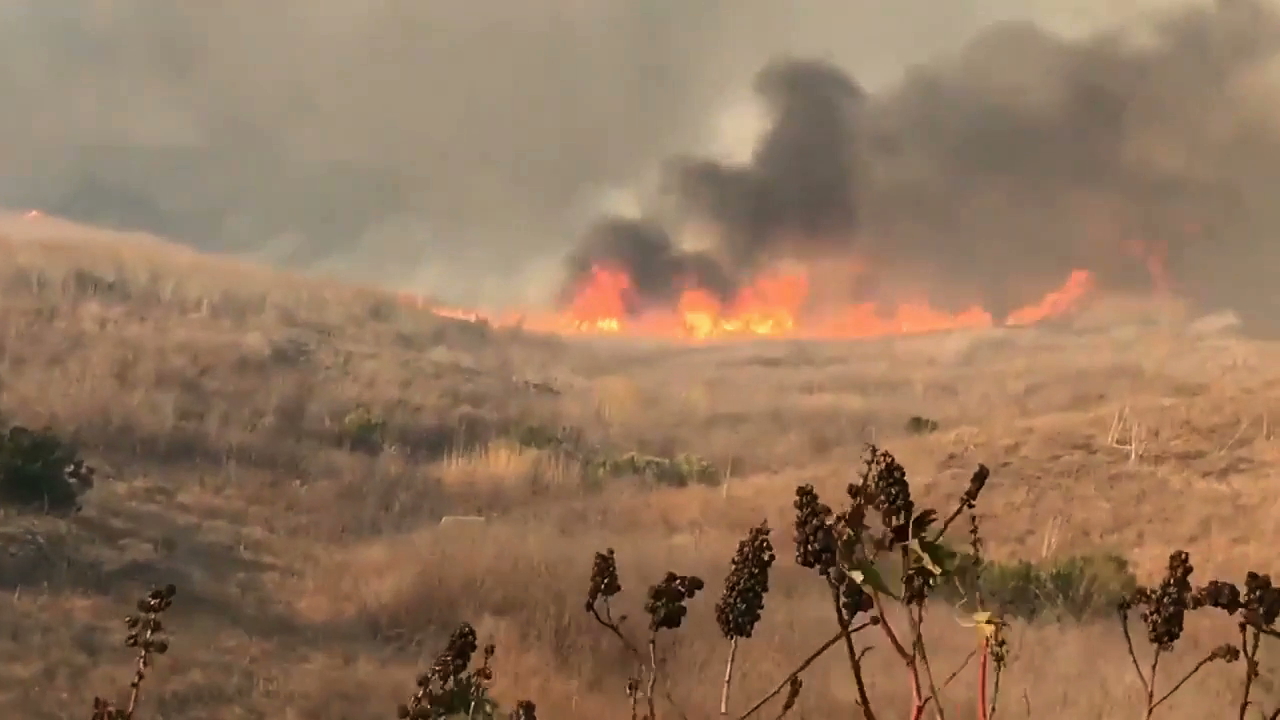 The Real Fire burned in Southern Santa Barbara County on Oct. 17, 2019. (Credit: Santa Barbara County Fire Department)