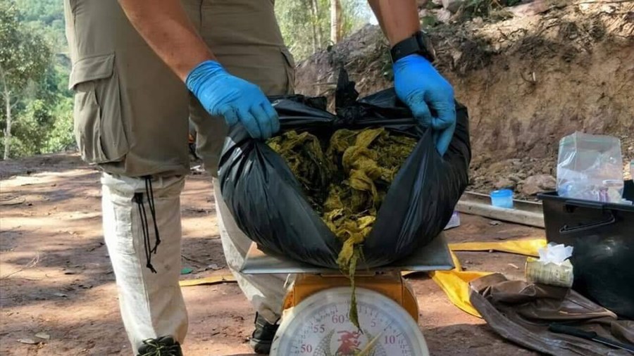 Thailand's Department of National Parks, Wildlife and Plant Conservation released a photo of the plastic garbage that was found in the deer's stomach.