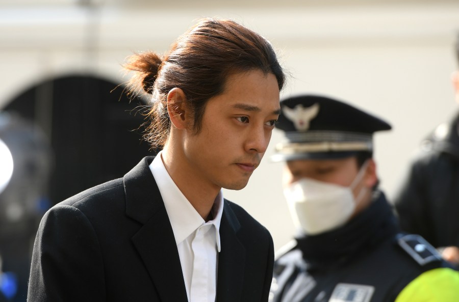 K-pop star Jung Joon-young arrives for questioning at the Seoul Metropolitan Police Agency in Seoul, South Korea on March 14, 2019. (Credit: JUNG YEON-JE/AFP via Getty Images)