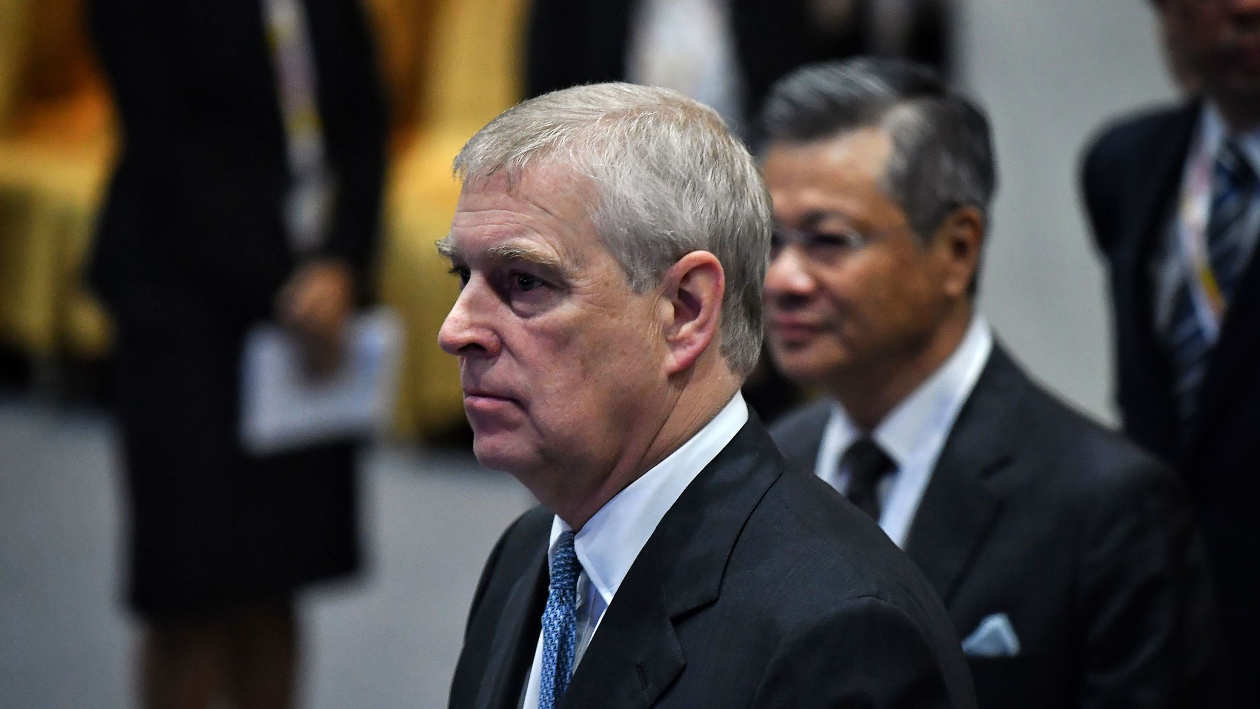 Britain's Prince Andrew, Duke of York, arrives for the ASEAN Business and Investment Summit in Bangkok on Nov. 3, 2019. (Credit: LILLIAN SUWANRUMPHA/AFP via Getty Images)