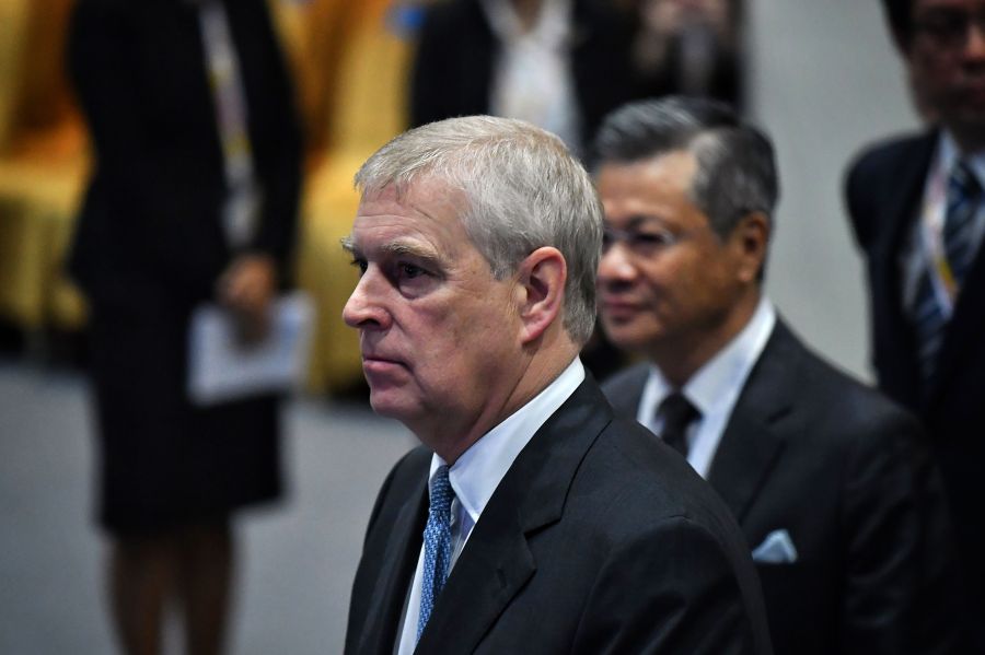 Britain's Prince Andrew, Duke of York, arrives for the ASEAN Business and Investment Summit in Bangkok on Nov. 3, 2019. (Credit: LILLIAN SUWANRUMPHA/AFP via Getty Images)