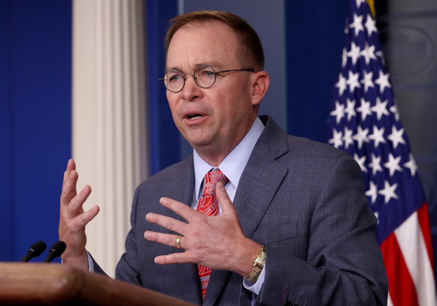 Acting White House Chief of Staff Mick Mulvaney answers questions during a briefing at the White House Oct. 17, 2019, in Washington, D.C. (Credit: Win McNamee/Getty Images)