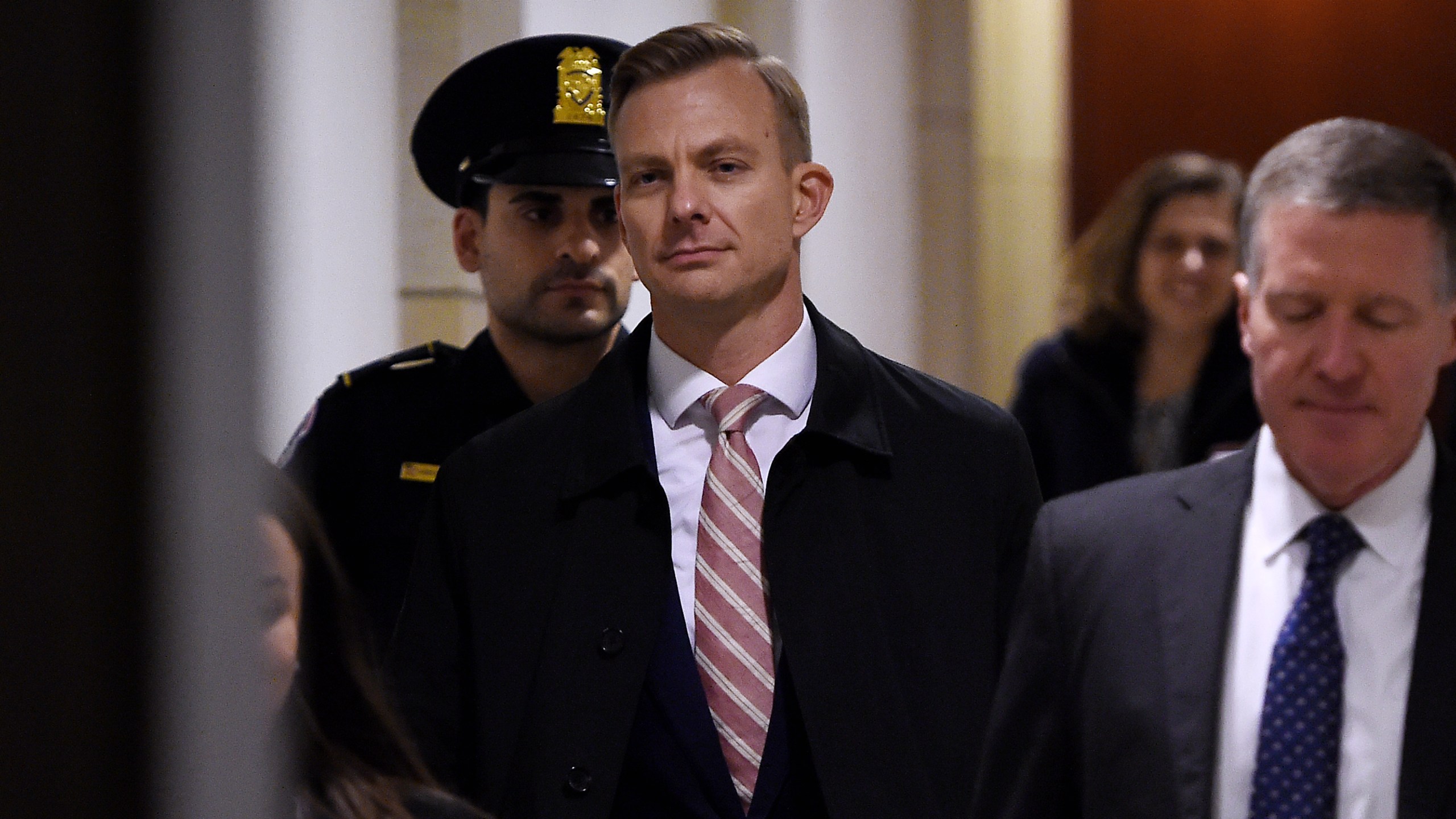 David Holmes, a State Department official, arrives to appear in a closed-door deposition hearing as part of the impeachment inquiry in Washington, D.C., on Nov. 15, 2019. (Credit: Olivier Douliery / AFP / Getty Images)