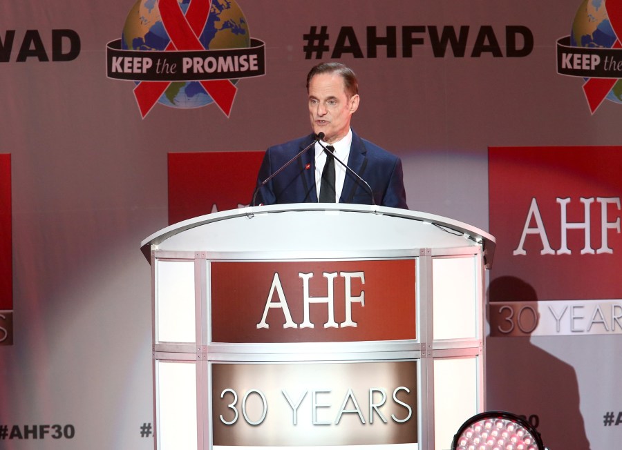 President of the AIDS Healthcare Foundation Michael Weinstein speaks onstage during the AHF World AIDS DAY Concert and 30th Anniversary Celebration featuring Mariah Carey and DJ Khaled at the Shrine Auditorium on Nov. 30, 2017, in Los Angeles. (Credit: Tommaso Boddi/Getty Images for AIDS Healthcare Foundation)