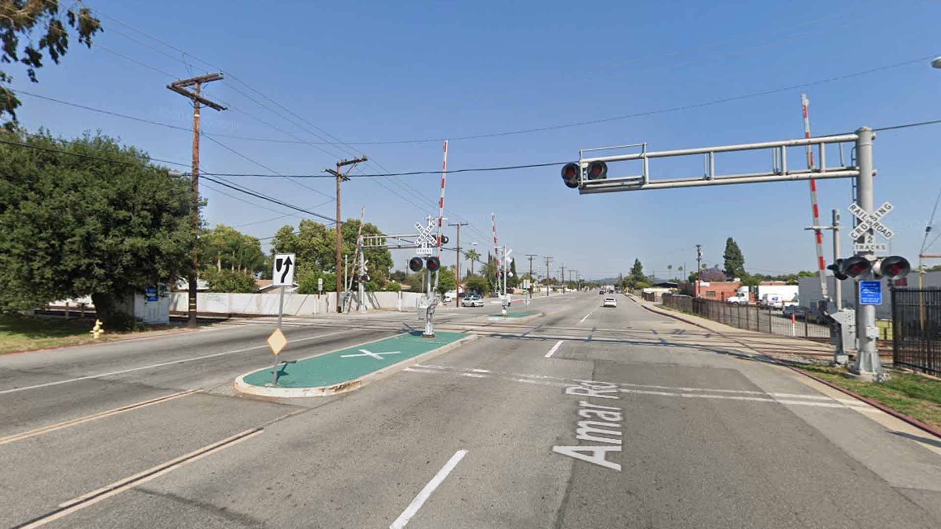 The 13200 block of Amar Road in Industry, as pictured in a Google Street View image.