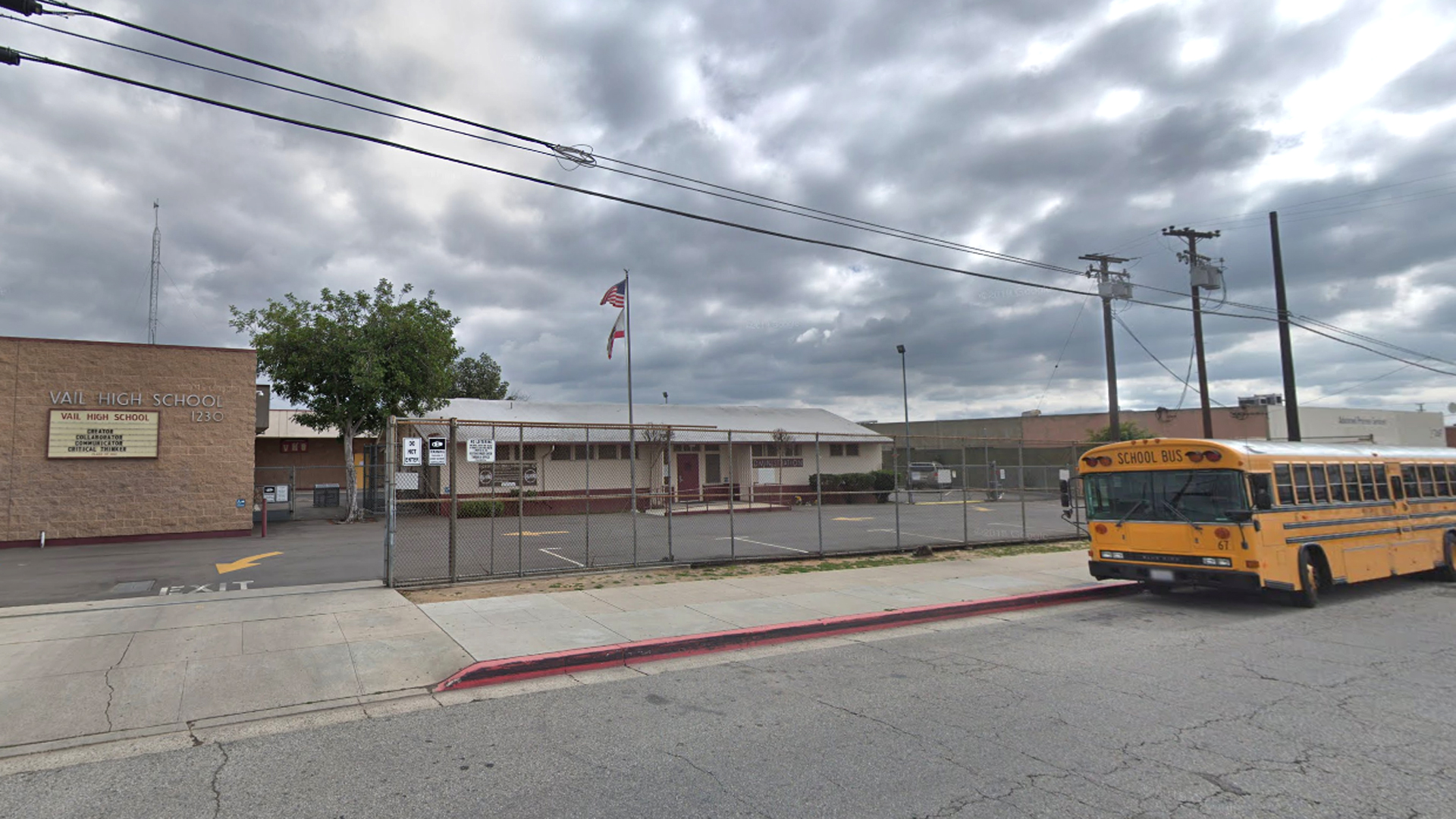 Vail High School in Montebello is seen in a Google Maps Street View image.