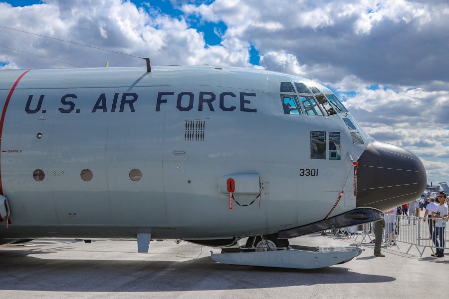 A Lockheed Martin C-130 is seen on static display demonstration at Paris Le Bourget (LBG / LFPB), France during 53rd Paris Air Show 2019 on June 21. (Credit: Nicolas Economou/NurPhoto via Getty Images)