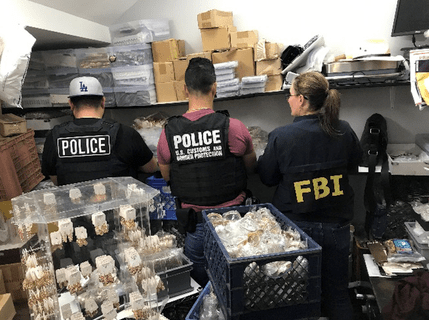 Authorities conducted an investigation at the DTLA Jewelry District on Nov. 7, 2019. (Credit: LAPD)