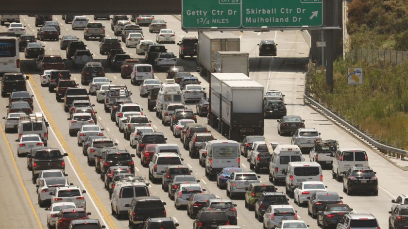 Motorists travel through the Sepulveda Pass in tis undated photo. (Credit: Al Seib / Los Angeles Times)