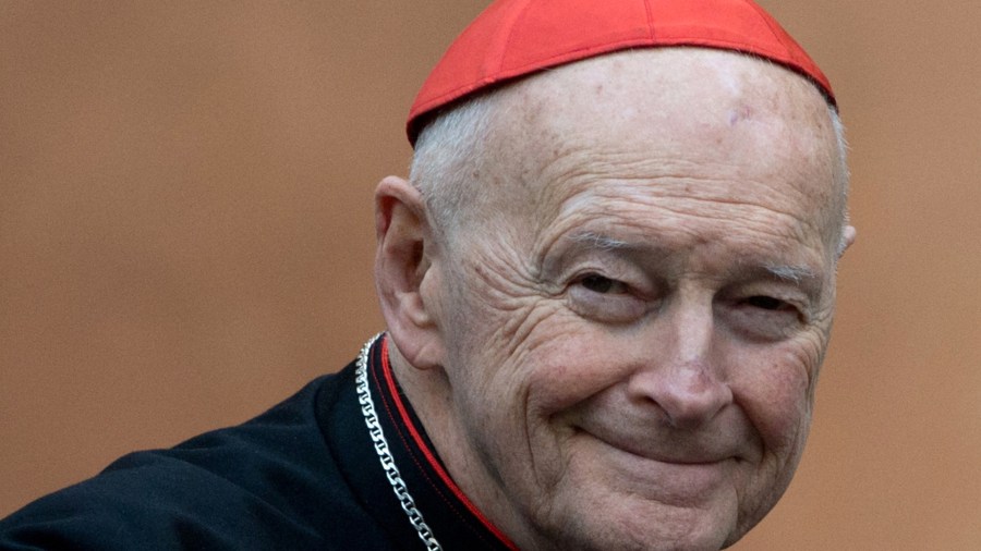 U.S. Cardinal Theodore Edgar McCarrick arrives for a meeting on the eve of the start of a conclave on March 11, 2013, at the Vatican. (Credit: JOHANNES EISELE/AFP via Getty Images)