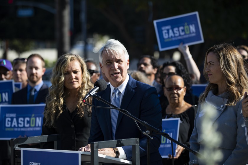 George Gascón announces in October his plan to run for Los Angeles County district attorney. (Credit: Gina Ferazzi / Los Angeles Times)