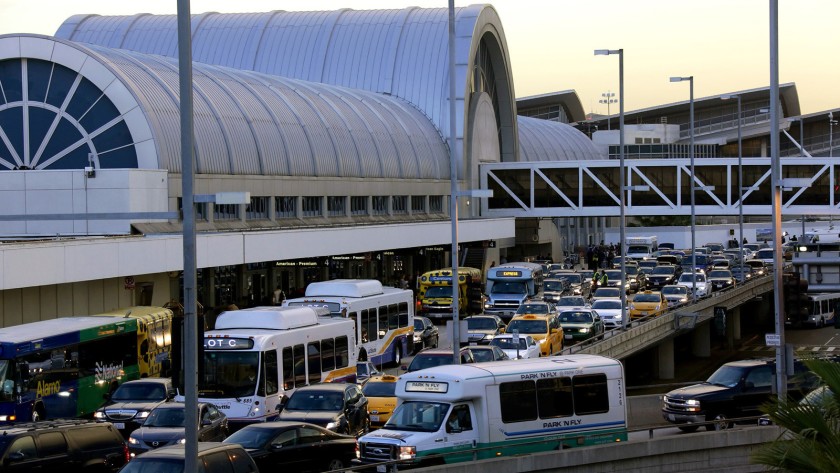 Traffic outside Los Angeles International Airport is seen in this undated photo. (Credit: Irfan Khan / Los Angeles Times)