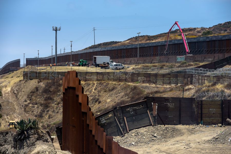 Construction is underway at a section of the Mexico-U.S. border wall in Tijuana on June 18, 2019. (Credit: Agustin Paullier / AFP / Getty Images)