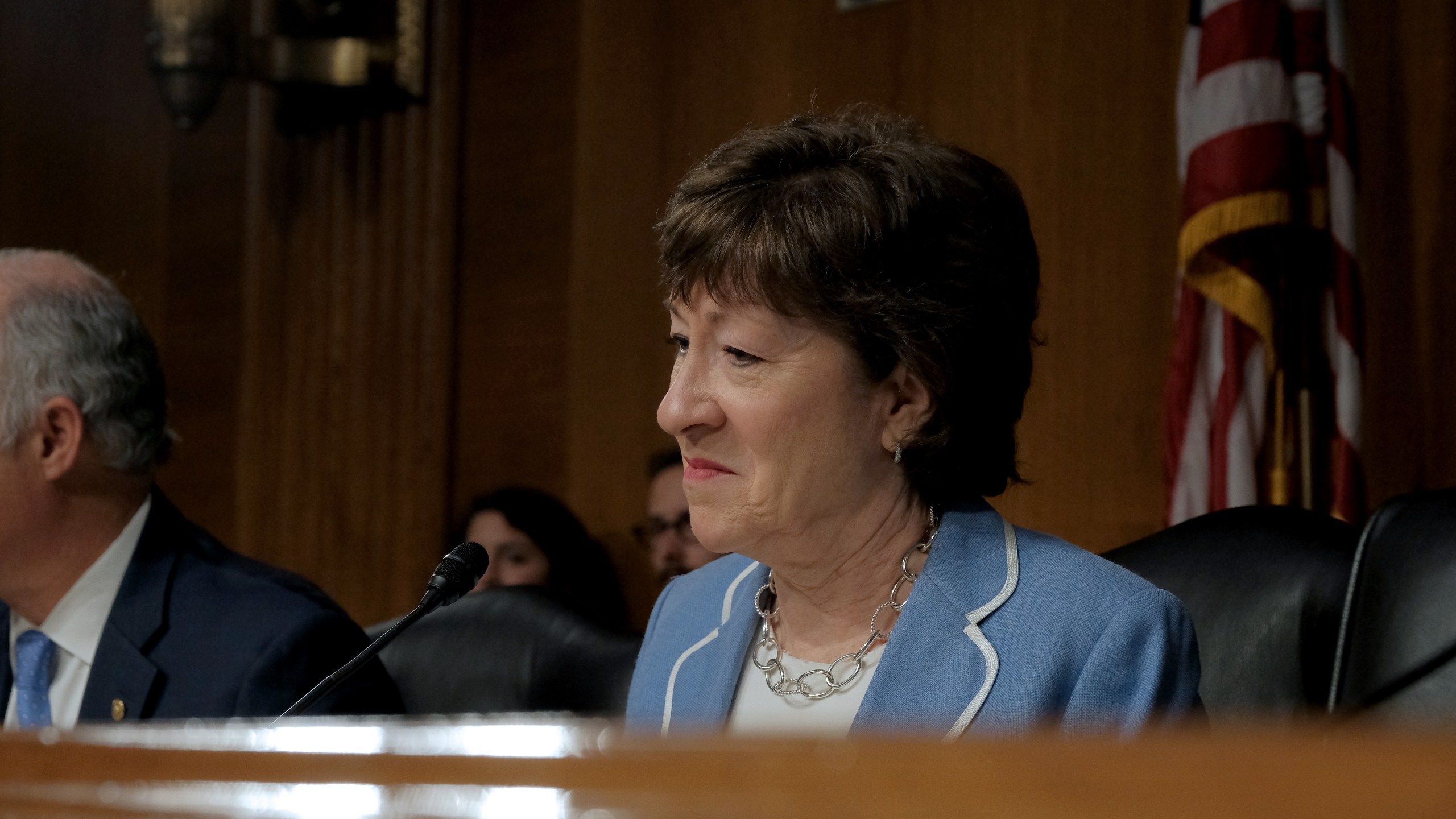 U.S. Senator Susan Collins speaks at the hearing on Type 1 Diabetes at the Dirksen Senate Office Building on July 10, 2019 in Washington, DC. (Credit:Jemal Countess/Getty Images)