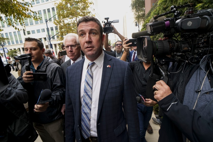 Rep. Duncan Hunter walks into Federal Courthouse on Dec. 3, 2019, in San Diego. (Sandy Huffaker/Getty Images)