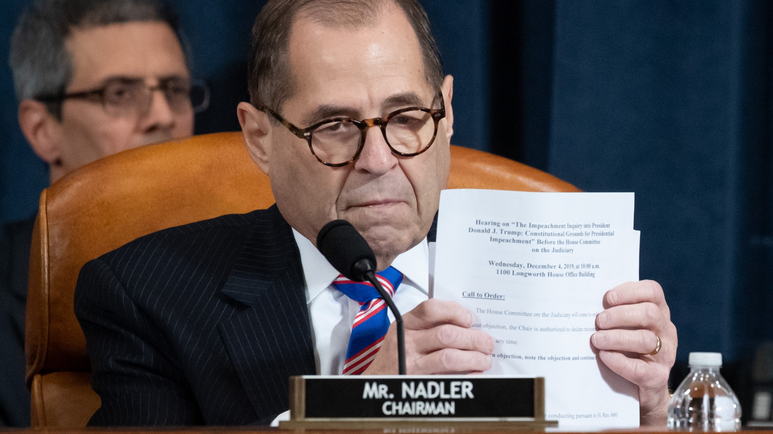 House Judiciary Chairman Jerrold Nadler (R), Democrat of New York, speaks during a House Judiciary Committee hearing on the impeachment of US President Donald Trump on Capitol Hill in Washington, DC, December 4, 2019. (Credit: SAUL LOEB/POOL/AFP via Getty Images)