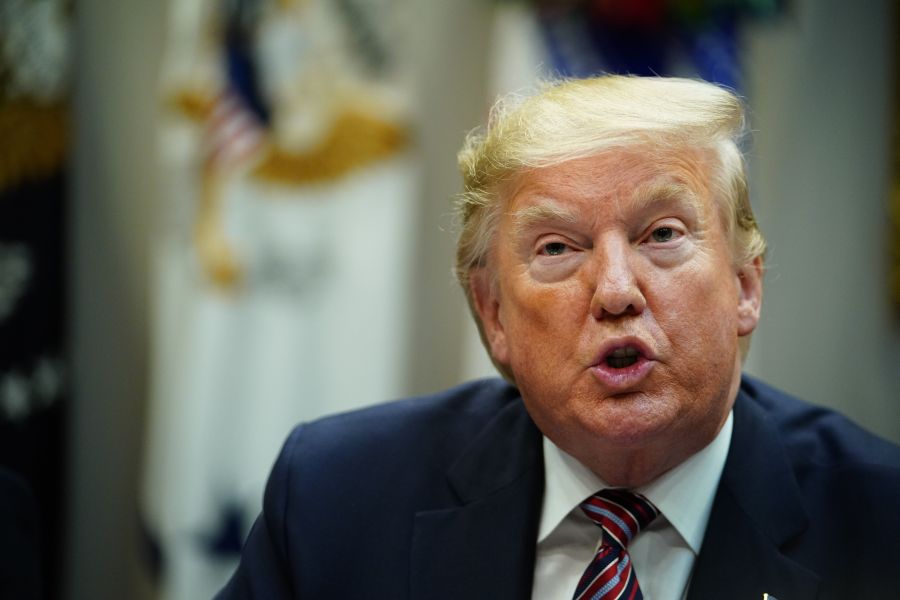 Donald Trump takes part in a round table discussion on business and red tape reduction in the Roosevelt Room of the White House on Dec. 6, 2019. (Credit: Mandel Ngan/AFP via Getty Images)