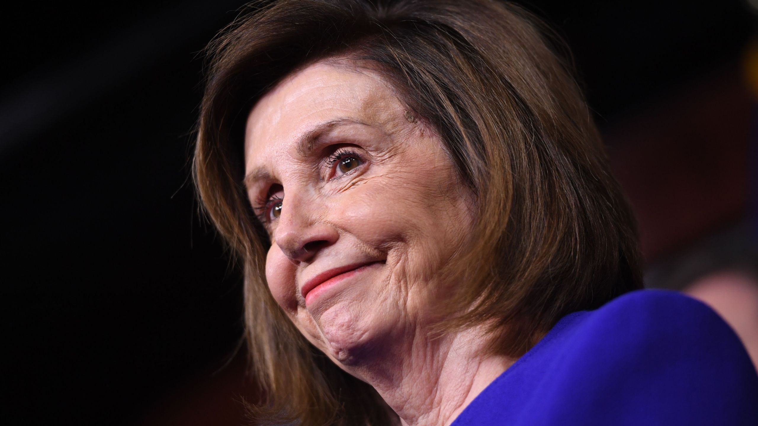 Speaker of the House Nancy Pelosi discusses the U.S.-Mexico-Canada Agreement at Capitol Hill in Washington, D.C., on Dec. 10, 2019.(Credit: SAUL LOEB/AFP via Getty Images)