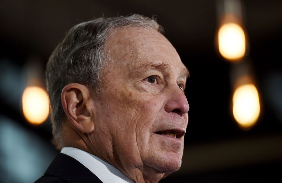 Former New York Mayor and Democratic presidential candidate Michael Bloomberg speaks about his plan for clean energy during a campaign event in Alexandria, Virginia, on Dec. 13, 2019. (Credit: OLIVIER DOULIERY/AFP via Getty Images)