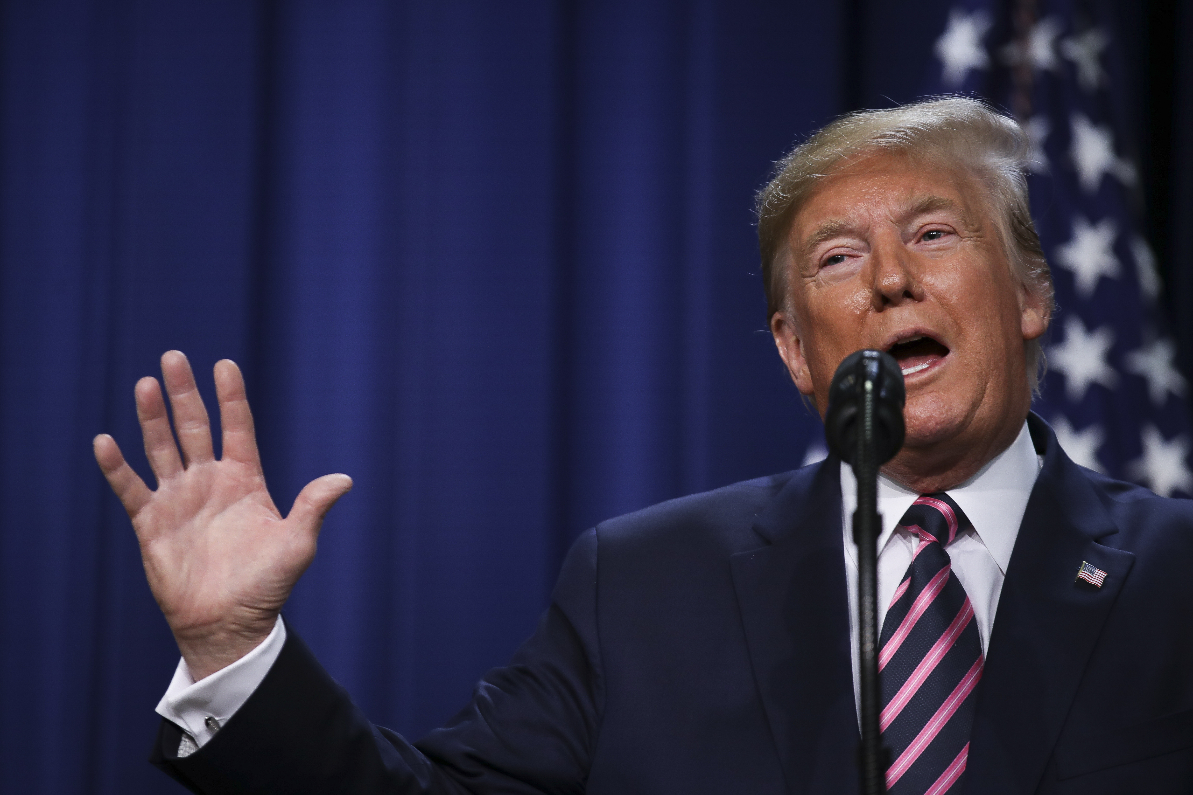 President Donald Trump speaks at a White House mental health summit on Dec. 19, 2019. (Credit: Drew Angerer / Getty Images)