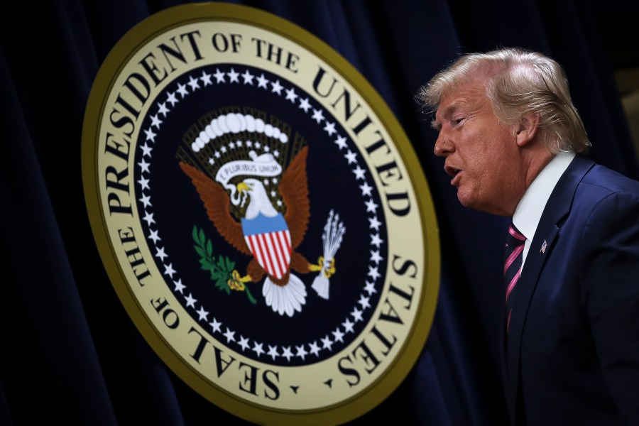 Donald Trump walks away after speaking at the White House on Dec. 19, 2019. (Credit: Drew Angerer/Getty Images)