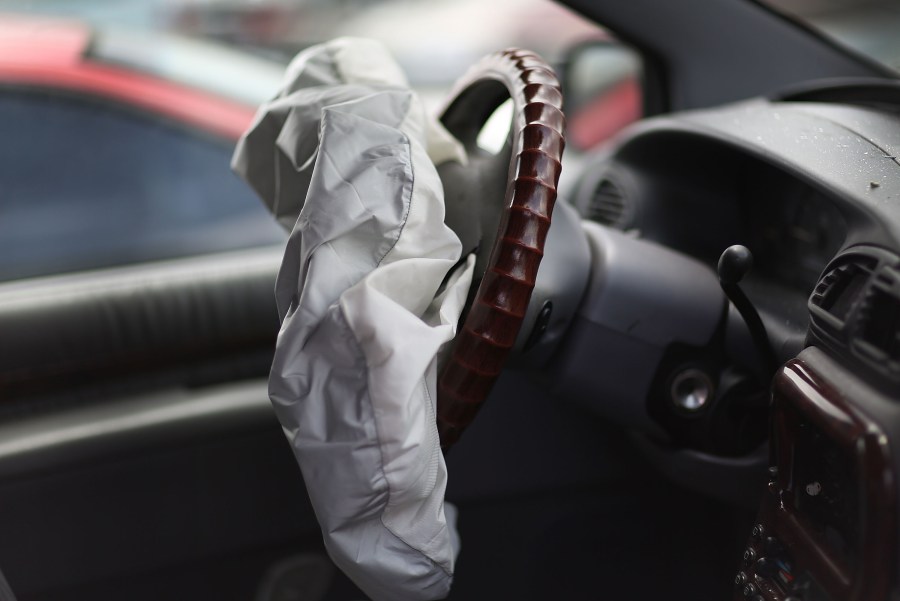 A deployed airbag is seen in this file photo. (Credit: Joe Raedle/Getty Images)