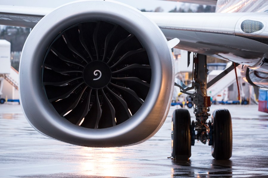 A plane engine is seen in this file photo from Dec. 8, 2015.(Credit: Stephen Brashear/Getty Images)