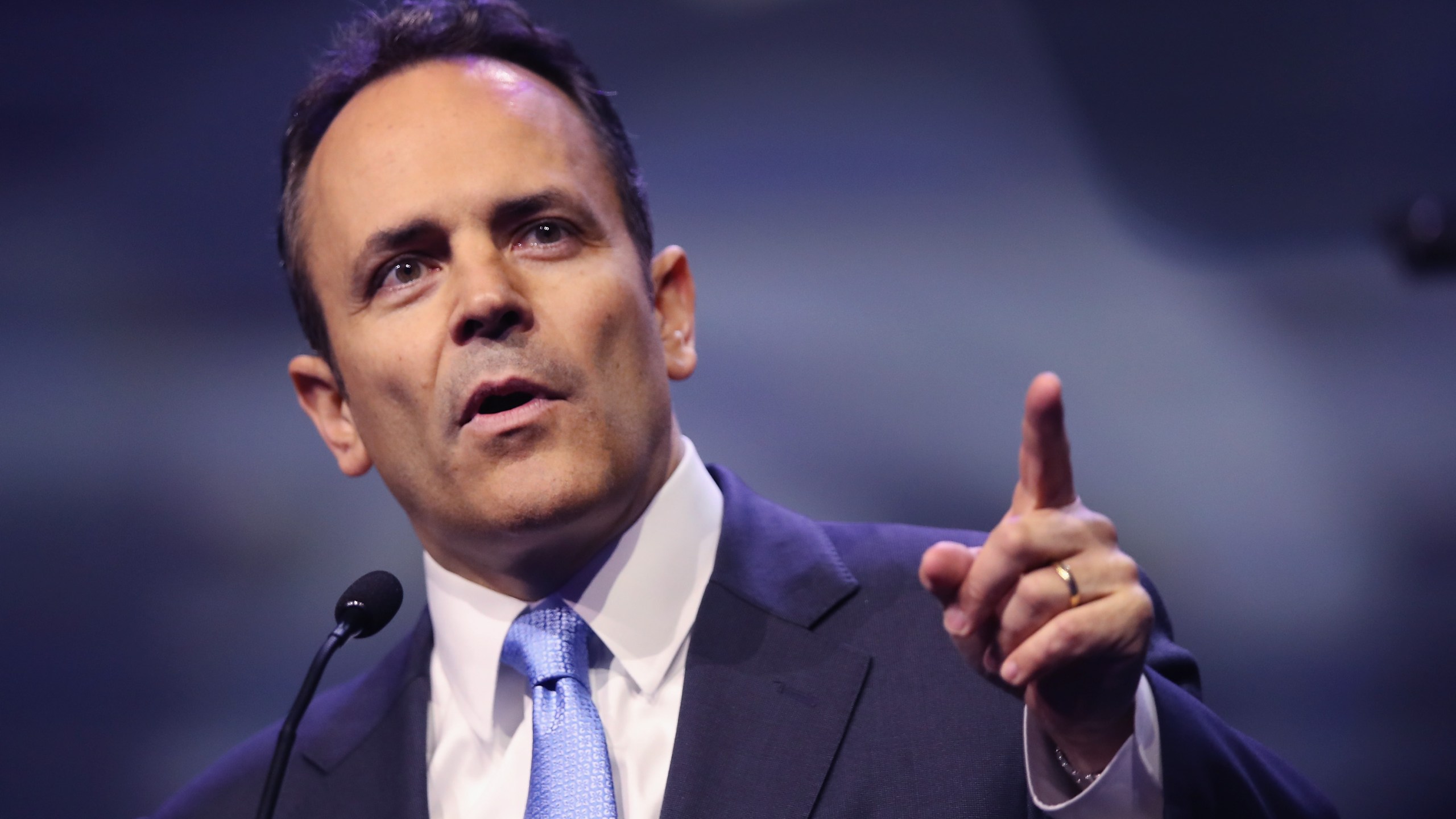 Gov. Matt Bevin, R-Ky., speaks at the National Rifle Association's NRA-ILA Leadership Forum during the NRA Convention at the Kentucky Exposition Center on May 20, 2016 in Louisville, Kentucky. (Credit: Scott Olson/Getty Images)