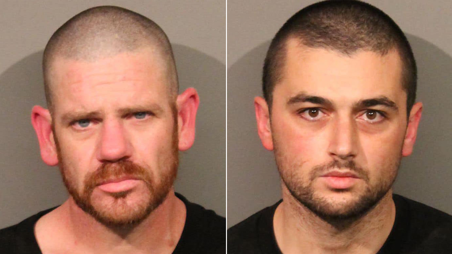 Jacob Booth, left, and Movses Dermishyan are seen in booking photo released by Roseville police on Dec. 21, 2019.